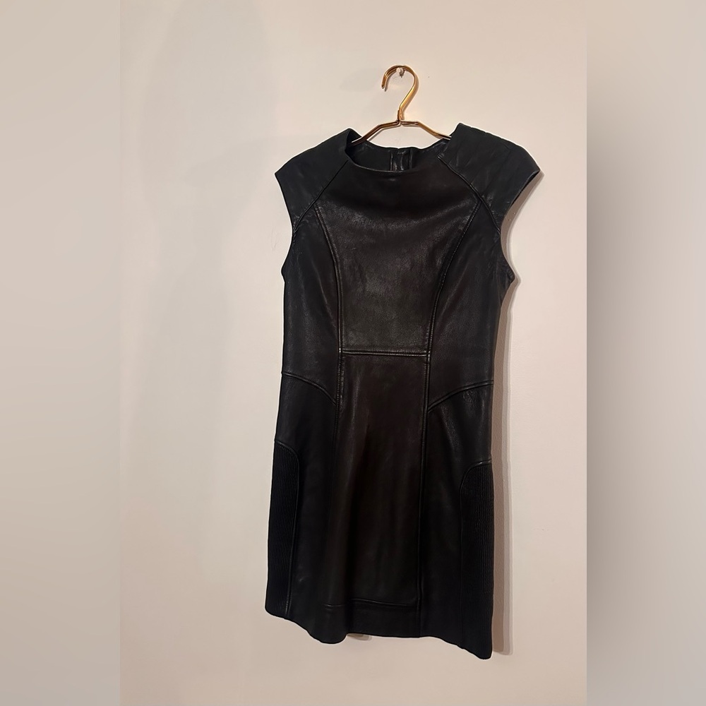 All Saints moto mini leather dress. Blk. Zipper down back. Size:6.